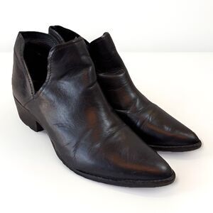 Steve Madden Boots Booties Size 10 Austin Black Leather Cut‎ Out Side Ankle